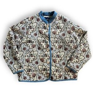 Vintage floral paisley quilted carpet jacket